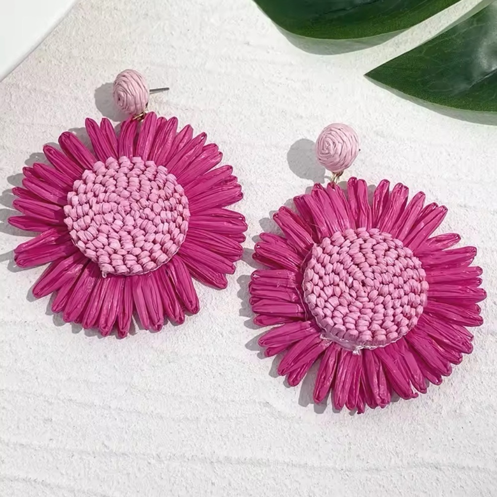 Pink SunFlower Earrings